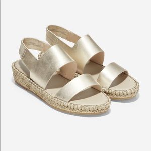 Cole Haan "Cloudfeel" espadrille sandal metallic